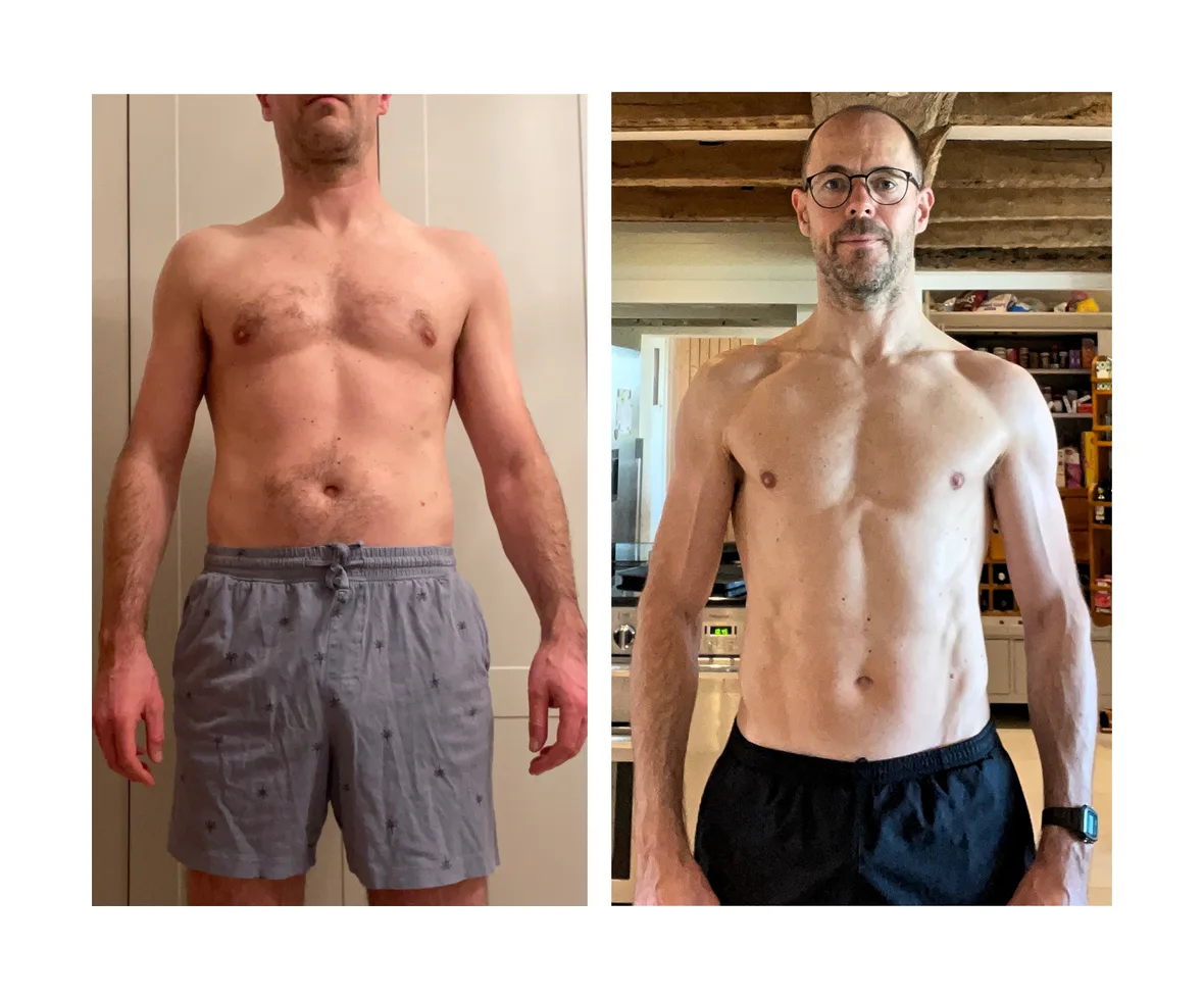 Matthew Pateman before and after 12 weeks of coaching with Jools Newsome.